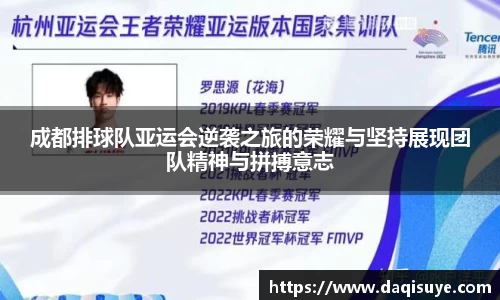 成都排球队亚运会逆袭之旅的荣耀与坚持展现团队精神与拼搏意志